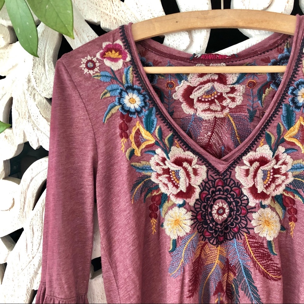 Johnny Was Embroidered Top